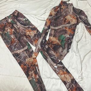 Camo two piece sheer outfit